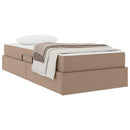vidaXL Ágy tárolóval és matraccal matracmal 2 pcs Cappuccino Bőr