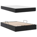 vidaXL Ágy tárolóval és matraccal matracmal tárolóval 2 pcs Fekete Bőr