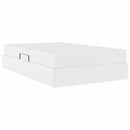 vidaXL Ágy tárolóval és matraccal matracmal tárolóval 2 pcs Fehér Bőr