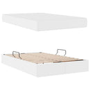 vidaXL Ágy tárolóval és matraccal matracmal tárolóval 2 pcs Fehér Bőr