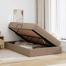 vidaXL Ágy tárolóval és matraccal matracmal 2 pcs Cappuccino Bőr