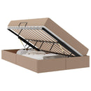 vidaXL Ágy tárolóval és matraccal matracmal 2 pcs Cappuccino Bőr