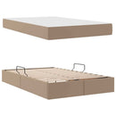 vidaXL Ágy tárolóval és matraccal matracmal 2 pcs Cappuccino Bőr