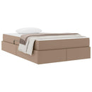 vidaXL Ágy tárolóval és matraccal matracmal 2 pcs Cappuccino Bőr