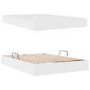 vidaXL Ágy tárolóval és matraccal matracmal tárolóval 2 pcs Fehér Bőr