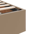 vidaXL Ágy tárolóval és matraccal matracmal 2 pcs Cappuccino Bőr
