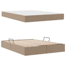 vidaXL Ágy tárolóval és matraccal matracmal 2 pcs Cappuccino Bőr