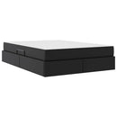 vidaXL Ágy tárolóval és matraccal matracmal tárolóval 2 pcs Fekete Bőr