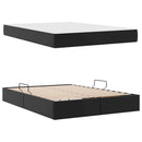 vidaXL Ágy tárolóval és matraccal matracmal tárolóval 2 pcs Fekete Bőr