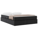vidaXL Ágy tárolóval és matraccal matracmal tárolóval 2 pcs Fekete Bőr