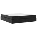 vidaXL Ágy tárolóval és matraccal matracmal tárolóval 2 pcs Fekete Bőr