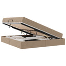 vidaXL Ágy tárolóval és matraccal matracmal 2 pcs Cappuccino Bőr