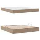 vidaXL Ágy tárolóval és matraccal matracmal 2 pcs Cappuccino Bőr