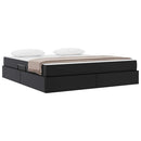 vidaXL Ágy tárolóval és matraccal matracmal tárolóval 2 pcs Fekete Bőr