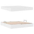 vidaXL Ágy tárolóval és matraccal matracmal tárolóval 2 pcs Fehér Bőr