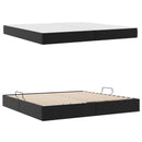 vidaXL Ágy tárolóval és matraccal matracmal tárolóval 2 pcs Fekete Bőr
