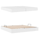 vidaXL Ágy tárolóval és matraccal matracmal tárolóval 2 pcs Fehér Bőr