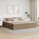 vidaXL Ágy tárolóval és matraccal matracmal 2 pcs Cappuccino Bőr