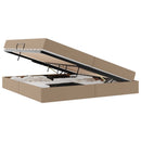 vidaXL Ágy tárolóval és matraccal matracmal 2 pcs Cappuccino Bőr