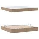 vidaXL Ágy tárolóval és matraccal matracmal 2 pcs Cappuccino Bőr