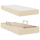 vidaXL Ágy tárolóval és matraccal Krém 90 x 190 cm Poliészter