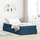 vidaXL Ágy tárolóval és matraccal tárolóval Kék 90 x 190 cm Poliészter