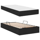vidaXL Ágy tárolóval és matraccal Fekete 100 x 200 cm Poliészter