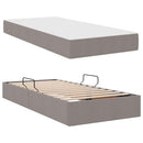vidaXL Ágy tárolóval és matraccal Tópszínű 100 x 200 cm Poliészter