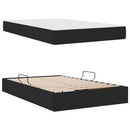 vidaXL Ágy tárolóval és matraccal Fekete 120 x 200 cm Poliészter
