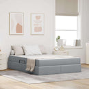 vidaXL Ágy tárolóval és matraccal matracmal Világosszürke 140 x 190 cm