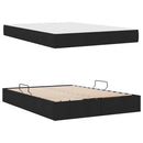 vidaXL Ágy tárolóval és matraccal Fekete 140 x 190 cm Poliészter