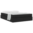 vidaXL Ágy tárolóval és matraccal Fekete 140 x 190 cm Poliészter