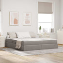 vidaXL Ágy tárolóval és matraccal Tópszínű 160 x 200 cm Poliészter