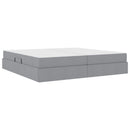 vidaXL Ágy tárolóval és matraccal matracmal Világosszürke 200 x 200 cm