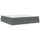 vidaXL Ágy tárolóval és matraccal Sötétszürke 200 x 200 cm Poliészter