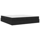 vidaXL Ágy tárolóval és matraccal Fekete 200 x 200 cm Poliészter