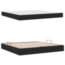 vidaXL Ágy tárolóval és matraccal Fekete 200 x 200 cm Poliészter