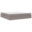 vidaXL Ágy tárolóval és matraccal Tópszínű 200 x 200 cm Poliészter