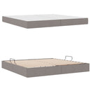 vidaXL Ágy tárolóval és matraccal Tópszínű 200 x 200 cm Poliészter