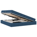 vidaXL Ágy tárolóval és matraccal Kék 200 x 200 cm Poliészter