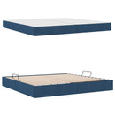 vidaXL Ágy tárolóval és matraccal Kék 200 x 200 cm Poliészter