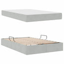 vidaXL Ágy tárolóval és matraccal Világosszürke 120 x 200 cm Bársony