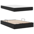 vidaXL Ágy tárolóval és matraccal Fekete 120 x 200 cm Bársony