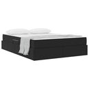 vidaXL Ágy tárolóval és matraccal Fekete 140 x 190 cm Bársony