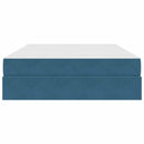 vidaXL Ágy tárolóval és matraccal Sötét kék 140 x 190 cm Bársony