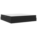 vidaXL Ágy tárolóval és matraccal Fekete 200 x 200 cm Bársony