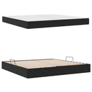 vidaXL Ágy tárolóval és matraccal Fekete 200 x 200 cm Bársony