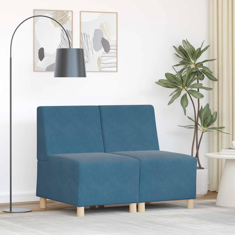 vidaXL Karfa Nélküli Modularis Kanapé Egység 2 pcs Kék 55 x 74 x 82 cm
