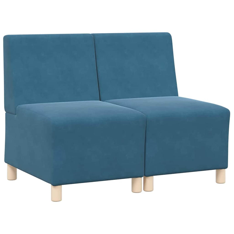vidaXL Karfa Nélküli Modularis Kanapé Egység 2 pcs Kék 55 x 74 x 82 cm