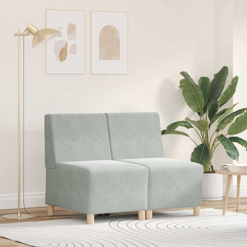 vidaXL Karfa Nélküli Modularis Kanapé Egység 2 pcs Világosszürke